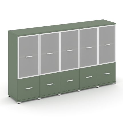 Concept Шкаф 5 узких секций, 3 ниши CN.STU-352 RMW W Кобо/Металл Белый/Сатин 2084*420*1186