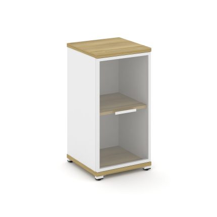 Concept Шкаф 1 узкая секция, 2 ниши CN.STU-213 RPW W Дуб Винченцо/Белый Бриллиант/Металл Белый/Прозр