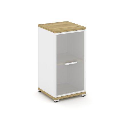 Concept Шкаф 1 узкая секция, 2 ниши CN.STU.E-213 RMW W Дуб Винченцо/Белый Бриллиант/Металл Белый/Сат