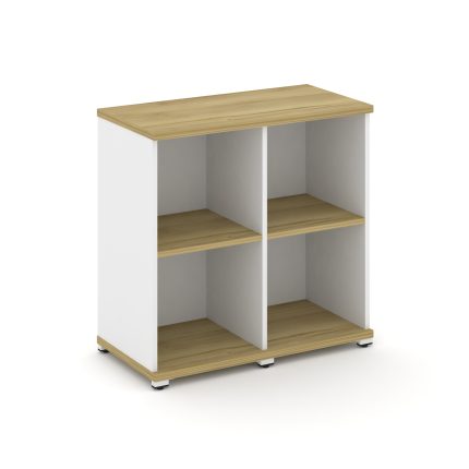 Concept Стеллаж 2 узкие секции, 2 ниши CN.STU-220 Дуб Винченцо/Белый Бриллиант/Металл Белый 836*420*