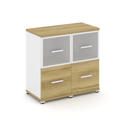 Concept Шкаф 2 узкие секции, 2 ниши CN.STU-222 RMW W Дуб Винченцо/Белый Бриллиант/Металл Белый/Сатин