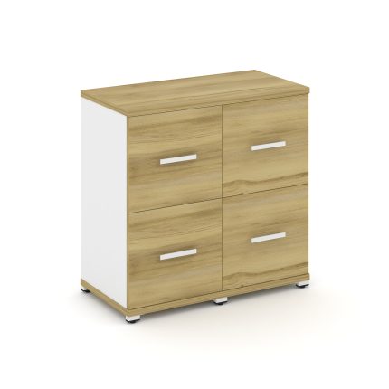 Concept Шкаф 2 узкие секции, 2 ниши CN.STU-222 W Дуб Винченцо/Белый Бриллиант/Металл Белый 836*420*8