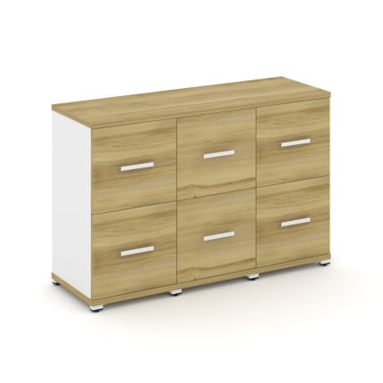 Concept Шкаф 3 узкие секции, 2 ниши CN.STU-232 W Дуб Винченцо/Белый Бриллиант/Металл Белый 1252*420*