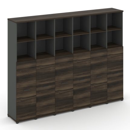 Concept Шкаф 6 узких секций, 5 ниш CN.STU-564 A Дуб Мали/Антрацит/Металл Антрацит 2500*420*1922