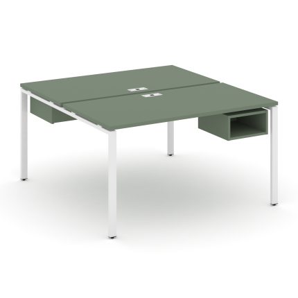 Concept Рабочая станция 2 сторонняя с подвесными тумбами на 2 места CN.DRS-104 Кобо/Металл Белый 158