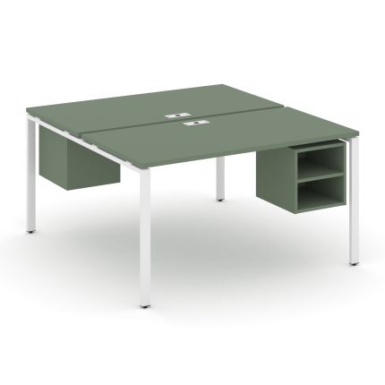 Concept Рабочая станция 2 сторонняя с подвесными тумбами на 2 места CN.DRS-105 Кобо/Металл Белый 980