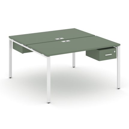 Concept Рабочая станция 2 сторонняя с подвесными тумбами на 2 места CN.DRS-109 W Кобо/Металл Белый 9