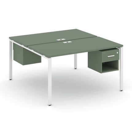 Concept Рабочая станция 2 сторонняя с подвесными тумбами на 2 места CN.DRS-119 W Кобо/Металл Белый 1