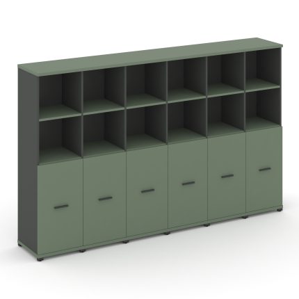 Concept Шкаф 6 узких секций, 4 ниши CN.STU-461 A Кобо/Антрацит/Металл Антрацит 2500*420*1554