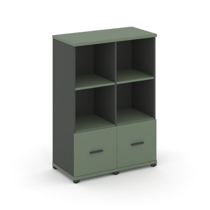 Concept Шкаф 2 узкие секции, 3 ниши CN.STU-321 A Кобо/Антрацит/Металл Антрацит 836*420*1186