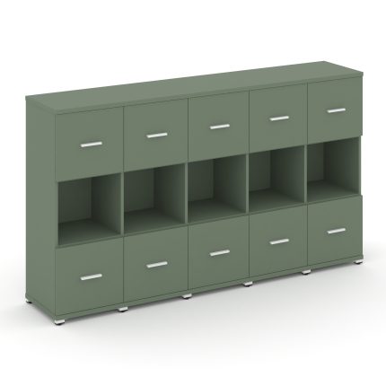 Concept Шкаф 5 узких секций, 3 ниши CN.STU-355 W Кобо/Металл Белый 2084*420*1186