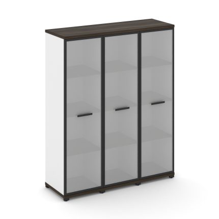 Concept Шкаф 3 узкие секции, 4 ниши CN.STU-436 RMB B Дуб Мали/Белый Бриллиант/Металл Черный/Сатин 12