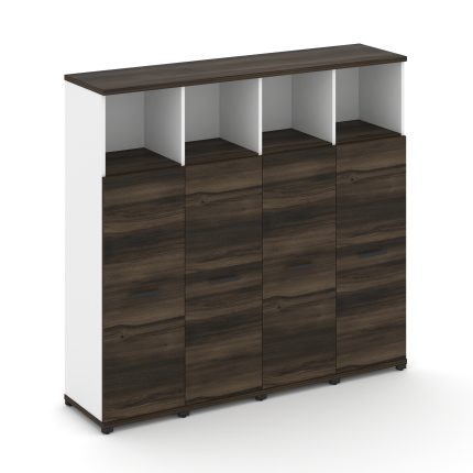 Concept Шкаф 4 узкие секции, 4 ниши  CN.STU-443 B Дуб Мали/Белый Бриллиант/Металл Черный 1668*420*15