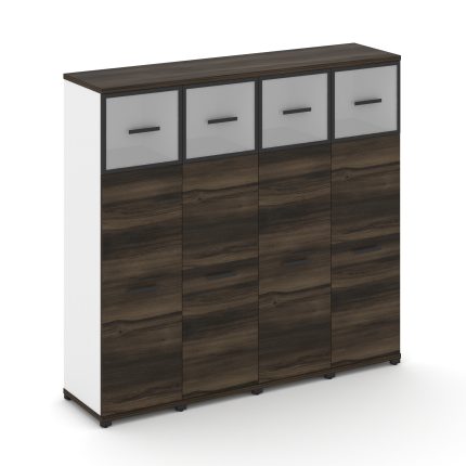 Concept Шкаф 4 узкие секции, 4 ниши CN.STU-444 RMB B Дуб Мали/Белый Бриллиант/Металл Черный/Сатин 16