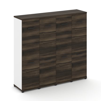 Concept Шкаф 4 узкие секции, 4 ниши CN.STU-444 B Дуб Мали/Белый Бриллиант/Металл Черный 1668*420*155