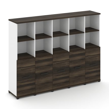 Concept Шкаф 5 узких секций, 4 ниши CN.STU-451 B Дуб Мали/Белый Бриллиант/Металл Черный 2084*420*155