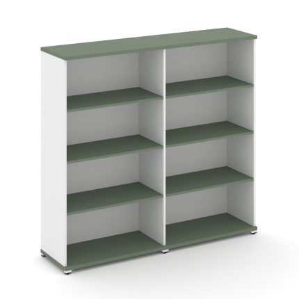 Concept Стеллаж 2 широкие секции, 4 ниши CN.STS-420 Кобо/Белый Бриллиант/Металл Белый 1668*420*1554