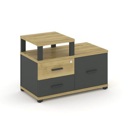 Concept Тумба приставная широкая 2 ящ.+1 распаш. фасад с надставкой узкой CN.TSP-005 A Дуб Винченцо/