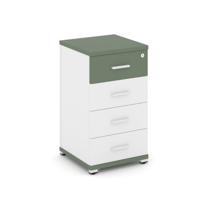 Concept Тумба опорная/приставная 4 ящ. CN.TUO-002 W Кобо/Белый Бриллиант/Металл Белый 420*420*750