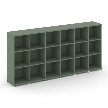 Concept Стеллаж 6 узких секций, 3 ниши CN.STU-360 Кобо/Металл Белый 2500*420*1186