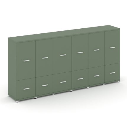 Concept Шкаф 6 узких секций, 3 ниши CN.STU-362 W Кобо/Металл Белый 2500*420*1186