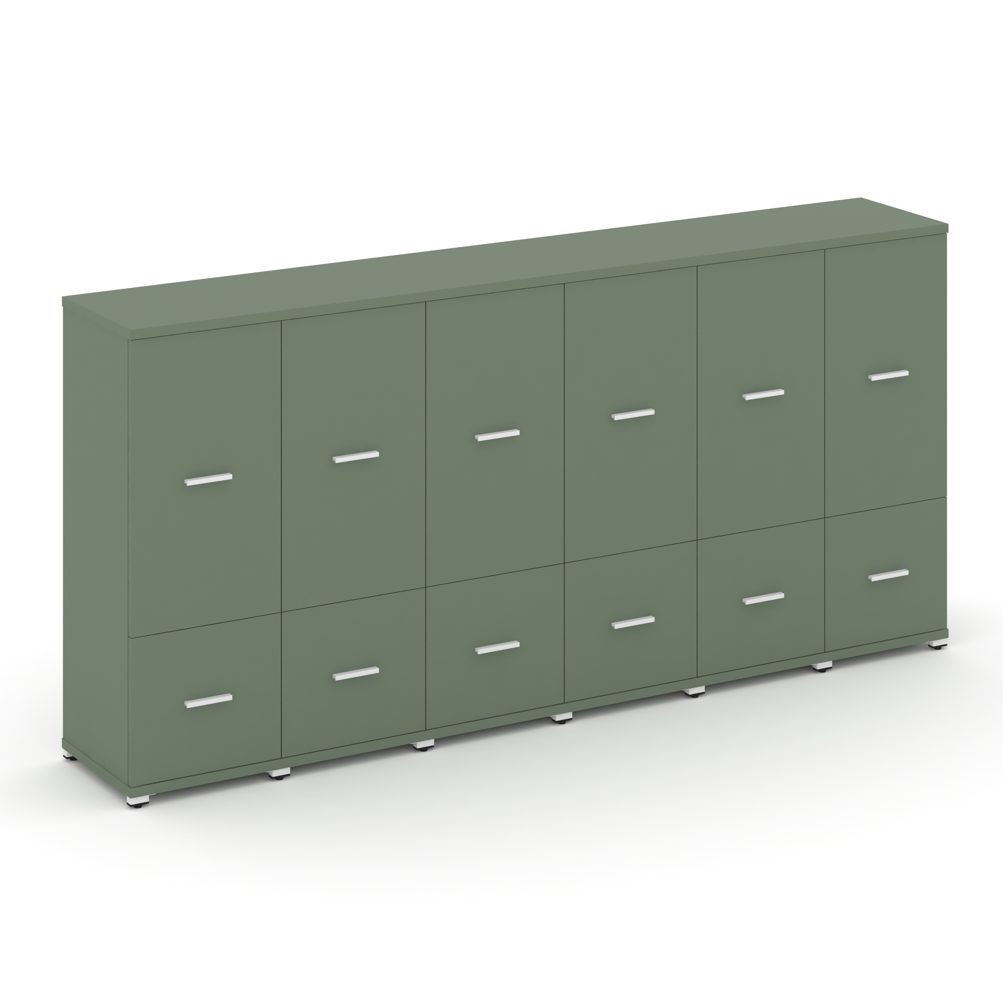 Concept Шкаф 6 узких секций, 3 ниши CN.STU-362 W Кобо/Металл Белый 2500*420*1186