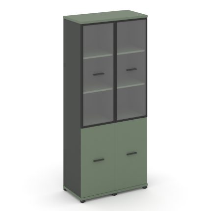 Concept Шкаф 2 узкие секции, 5 ниш CN.STU-522 RPB A Кобо/Антрацит/Металл Антрацит/Прозрачный 836*420