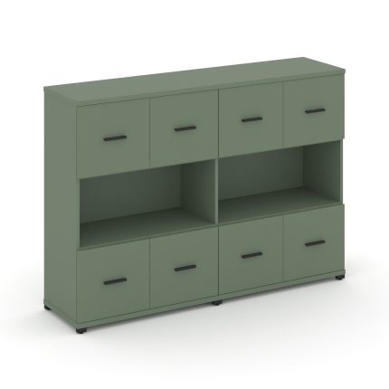 Concept Шкаф 2 широкие секции, 3 ниши CN.STS-325 B Кобо/Металл Черный 1668*420*1186