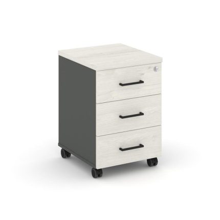 Style Project Тумба мобильная усил. колеса SN.TMU-002 Антрацит/Дуб Наварра/Черный Ручки 416*460*611