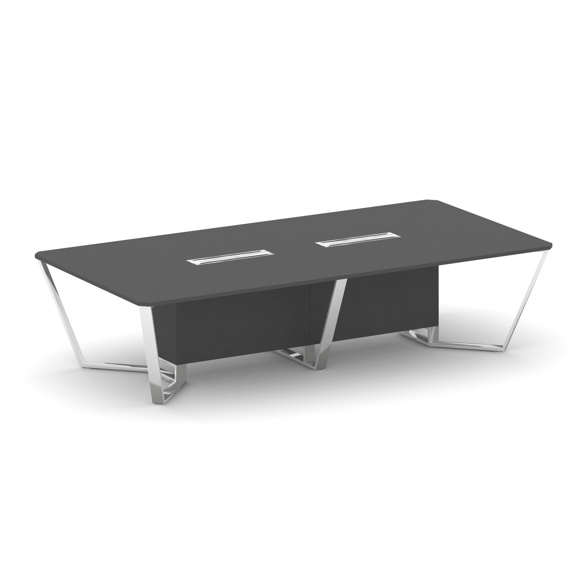 Steel Meet Стол переговорный прямоугольный MD-PR.B.SP-12 Антрацит/Нержавеющая Сталь/Хром 3200*1600*7