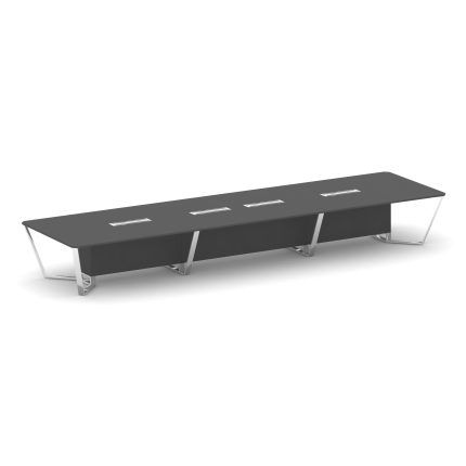 Steel Meet Стол переговорный прямоугольный MD-PR.B.SP-18 Антрацит/Нержавеющая Сталь/Хром 6000*1600*7