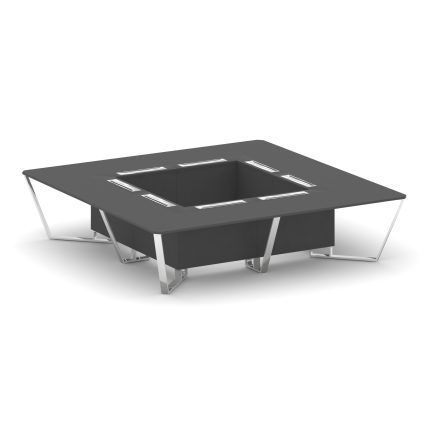 Steel Meet Стол переговорный квадратный MD-PR.B.SP-16K Антрацит/Нержавеющая Сталь/Хром 3200*3200*750
