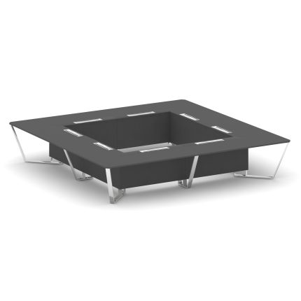 Steel Meet Стол переговорный квадратный MD-PR.B.SP-20K2 Антрацит/Нержавеющая Сталь/Хром 4000*4000*75