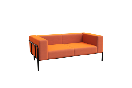 Flex Диван двухместный FLX-2 Velvet Lux 72/Металл Черный 1750*915*690