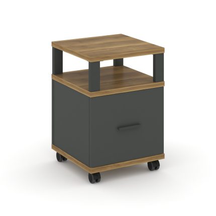 Concept Тумба мобильная 1 распаш. фасад с надставкой CN.TUM-008 A Сандал Янтарный/Антрацит/Металл Ан