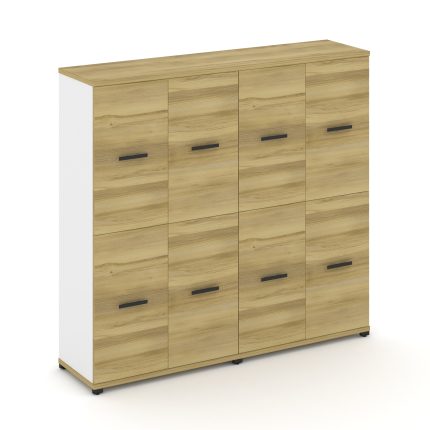 Concept Шкаф 2 широкие секции, 4 ниши CN.STS-422 B Дуб Винченцо/Белый Бриллиант/Металл Черный 1668*4