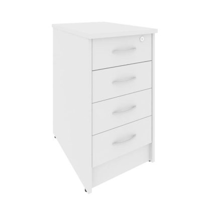 Riva Тумба приставная с фолдингом (4 ящика, с замком) А.ТП-4.1F-S Белый 412*600*750