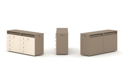 Estetica Набор №2. Тумба двойная+топ ES.NB.2T-2 Латте/Сатин 1500*410*750