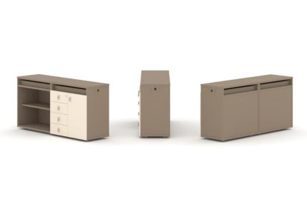 Estetica Набор №4. Тумба двойная+топ ES.NB.2T-4 Латте/Сатин 1500*410*750