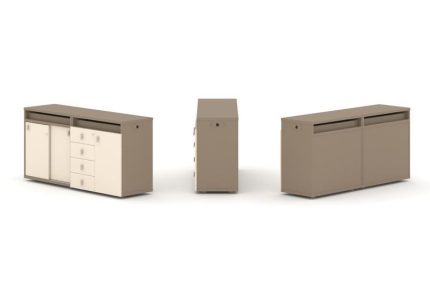 Estetica Набор №6. Тумба двойная+топ ES.NB.2T-6 Латте/Сатин 1500*410*750