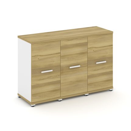 Concept Шкаф 3 узкие секции, 2 ниши CN.STU-233 W Дуб Винченцо/Белый Бриллиант/Металл Белый 1252*420*