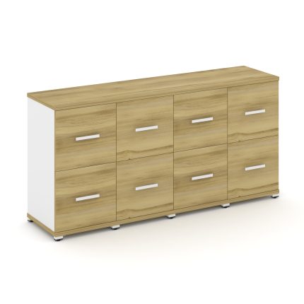 Concept Шкаф 4 узкие секции, 2 ниши CN.STU-242 W Дуб Винченцо/Белый Бриллиант/Металл Белый 1668*420*