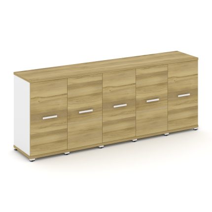 Concept Шкаф 5 узких секций, 2 ниши CN.STU-253 W Дуб Винченцо/Белый Бриллиант/Металл Белый 2084*420*