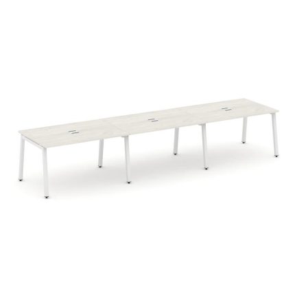 Style Project Стол переговорный SN-5A.SPRG-022 Дуб Наварра/Металл Белый 3540*980*750