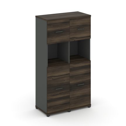 Concept Шкаф 2 узкие секции, 4 ниши CN.STU-425 A Дуб Мали/Антрацит/Металл Антрацит 836*420*1554