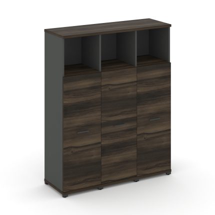 Concept Шкаф 3 узкие секции, 4 ниши CN.STU-433 A Дуб Мали/Антрацит/Металл Антрацит 1252*420*1554