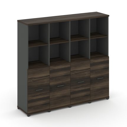 Concept Шкаф 4 узкие секции, 4 ниши CN.STU-441 A Дуб Мали/Антрацит/Металл Антрацит 1668*420*1554