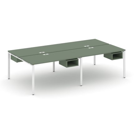 Concept Рабочая станция двухсторонняя с подвесными тумбами на 4 места CN.DRS-121 Кобо/Металл Белый 1