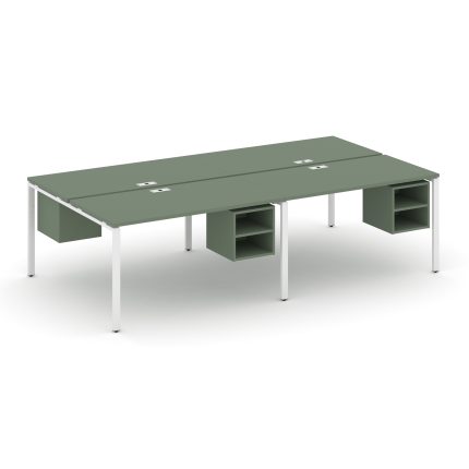 Concept Рабочая станция двухсторонняя с подвесными тумбами на 4 места CN.DRS-126 Кобо/Металл Белый 2