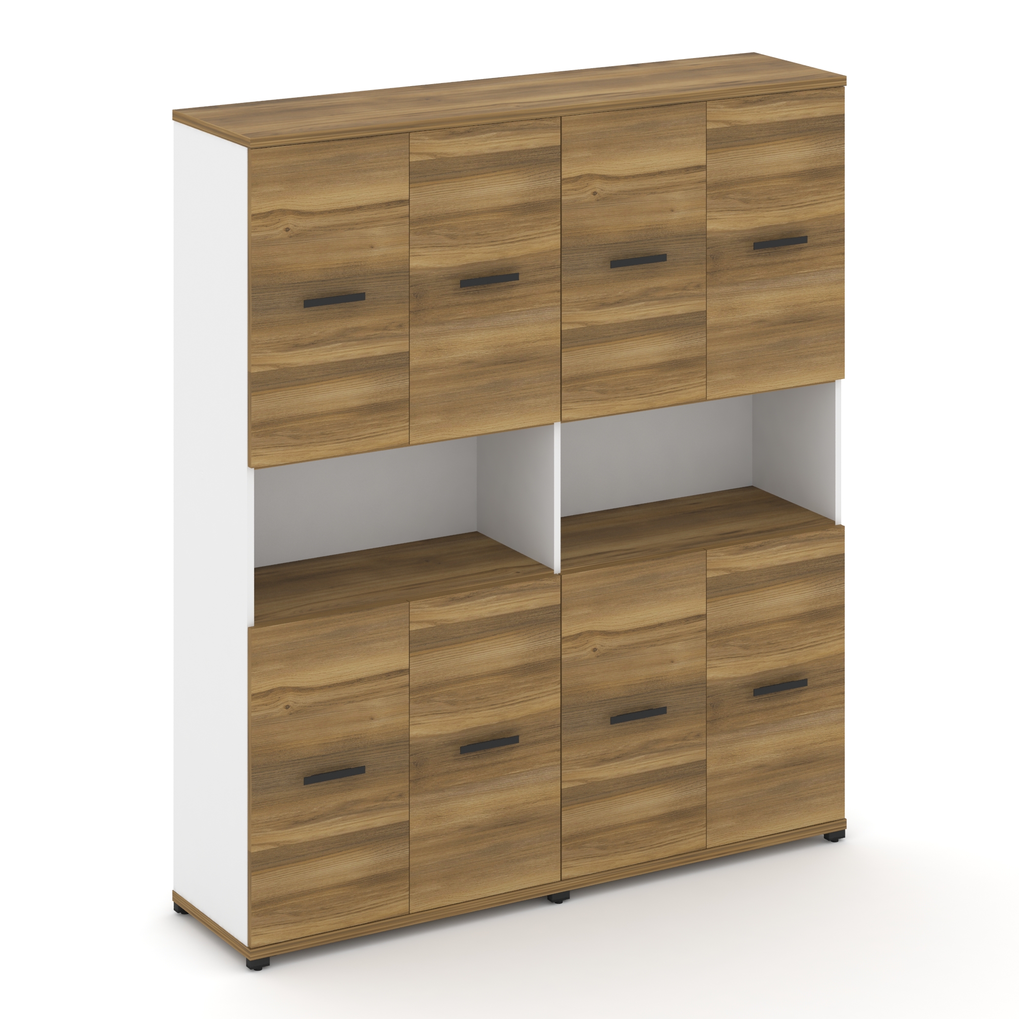 Concept Шкаф 2 широкие секции, 5 ниш CN.STS-523 B Сандал Янтарный/Белый Бриллиант/Металл Черный 1668